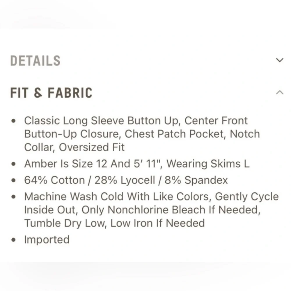🤎SKIMS SWIM COVER UP LONG SLEEVE BUTTON UP SHIRT ALMOND 2X